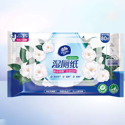 维达湿厕纸家庭实惠装山茶花80片
