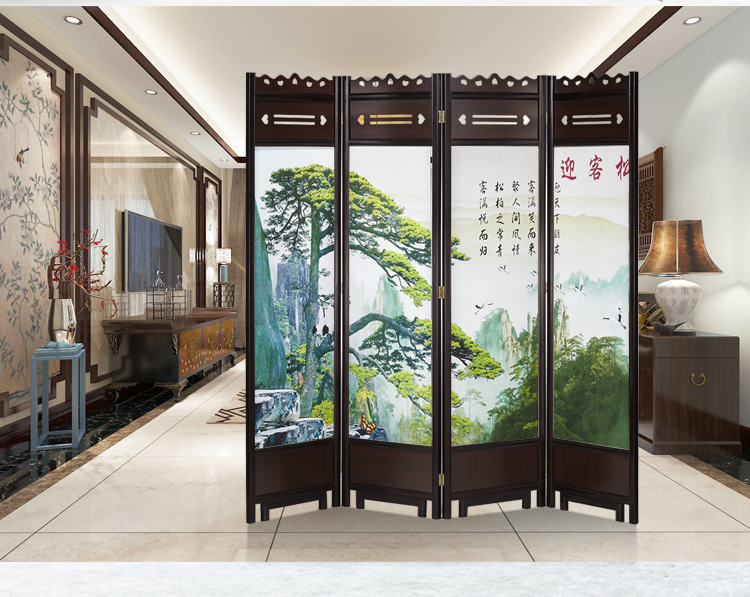 Đơn giản di động hiện đại phân vùng gấp khách sạn Trung Quốc phòng khách hiên nhà trà hai mặt nhà phòng ngủ màn hình gỗ rắn - Màn hình / Cửa sổ vach ngan phong
