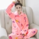 Mùa thu và mùa đông san hô nhung mới bộ đồ ngủ nữ Hàn Quốc áo nịt ngực dài tay áo dày flannel dịch vụ nhà pijama lụa ngắn