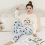 Pyjama mùa đông dày san hô lông cừu đồ ngủ ấm hoạt hình ngọt ngào dễ thương sinh viên flannel dịch vụ nhà phù hợp pyjama nam