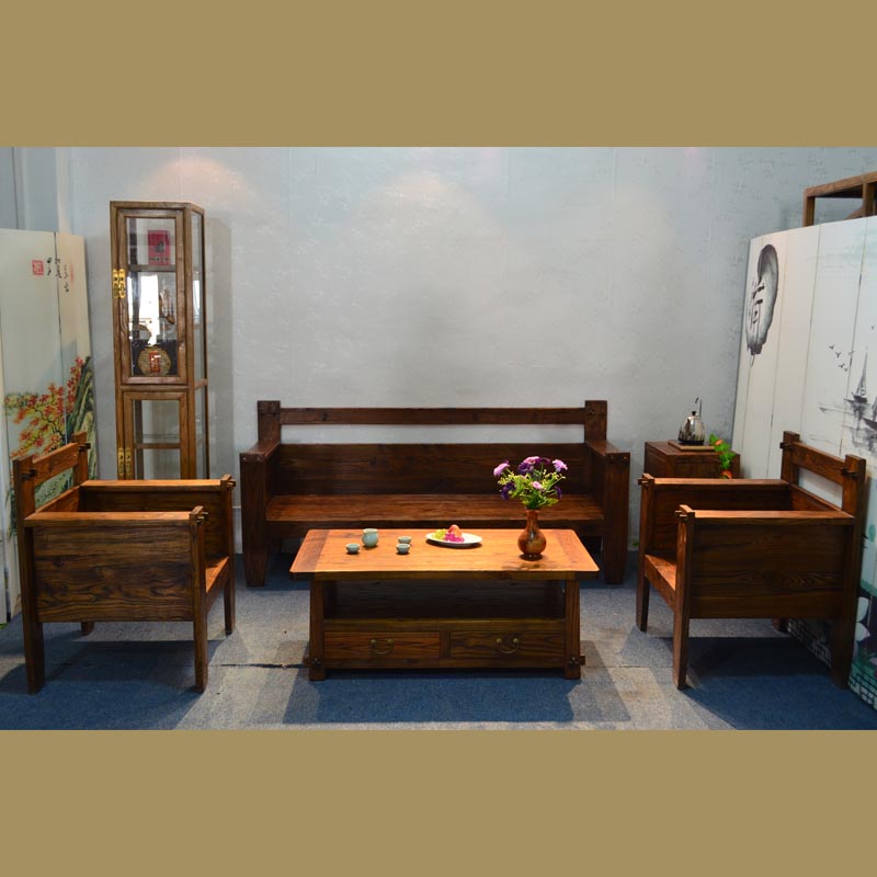 Living room sofa tea table pure solid wood sofa combined utilitum tea table and chair tea table tea table log furniture