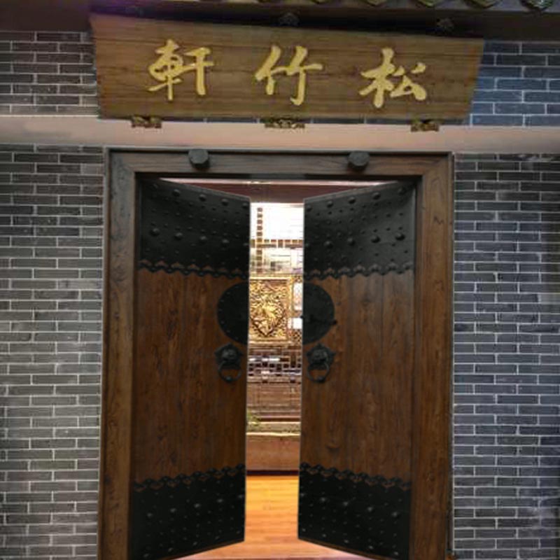 Customized antique wooden door entrance door solid wood door elm wood door old elm wood villa door temple ancient house door