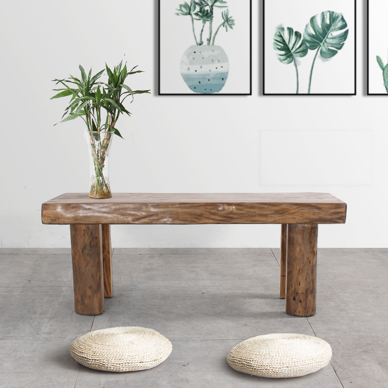 Long bench solid wood changing shoes stool old Zhangu wood strip stool sofa stool original eco home table stool bed tail stool