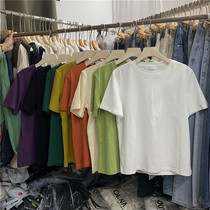 BLUEPOPS Round collar pure color Short sleeves T-shirt female Han version Brief comfort loose 100 hitch bottom blouse summer 0087