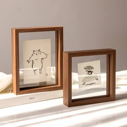Double-sided Transparent Photo Frame Table 6-inch Calligraphy Ornaments Glass Embossed Photographed Photo Display Stand diy Small Picture Frame