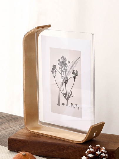 Black Walnut Nordic Acrylic Transparent Display Stand with a High-End Feel ins Simple 6-Inch 7inch 8inch Photo Printing into a Frame