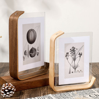 Black Walnut Nordic Acrylic Transparent Display Stand with a High-End Feel ins Simple 6-Inch 7inch 8inch Photo Printing into a Frame