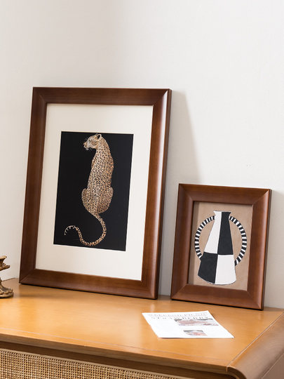 Vintage American-Style Black Walnut Color Picture Frame Empty Frame Wall-Mounted Picture Frame for Framing Oil Paintings in a Melard Style Children's Frame