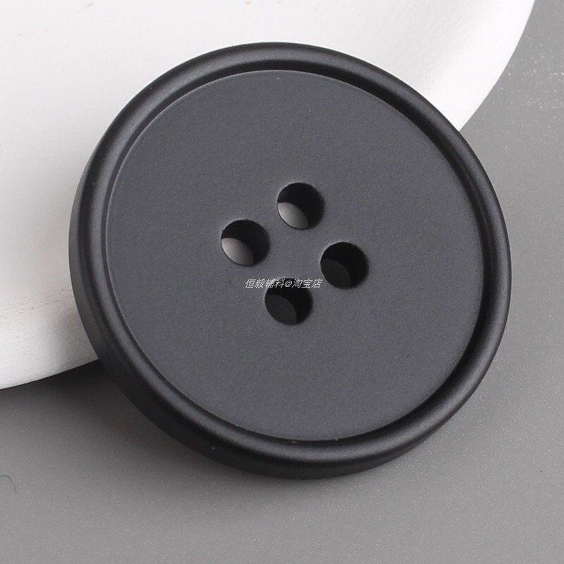 Matte Black Thin Edge Four-Eye Suit Button Coat Cardigan Button Trouser Button Woolen Windbreaker Round Button