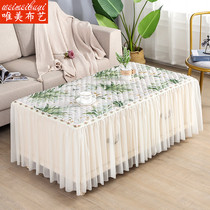 Coffee table table cloth cover all-inclusive cloth lace simple modern Nordic cotton and linen living room Chinese rectangular TV cabinet