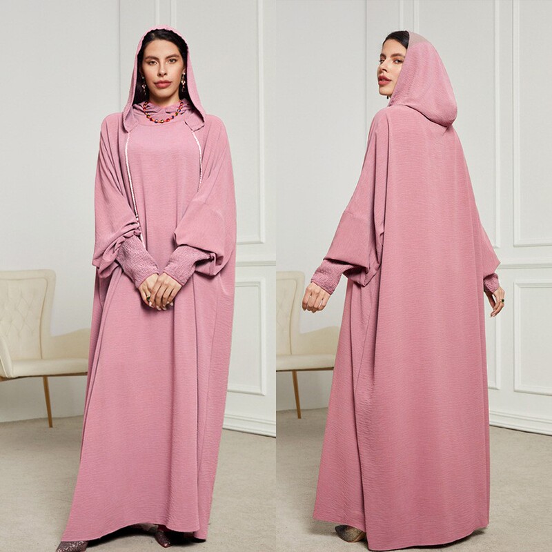Turkish Abaya Hooded Dress Robe for Women