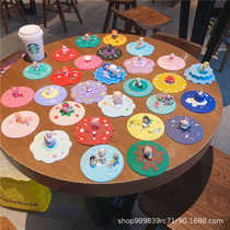 Creative food grade silicone cup lid drinking cup lid cute cartoon dustproof universal cup lid coffee cup lid