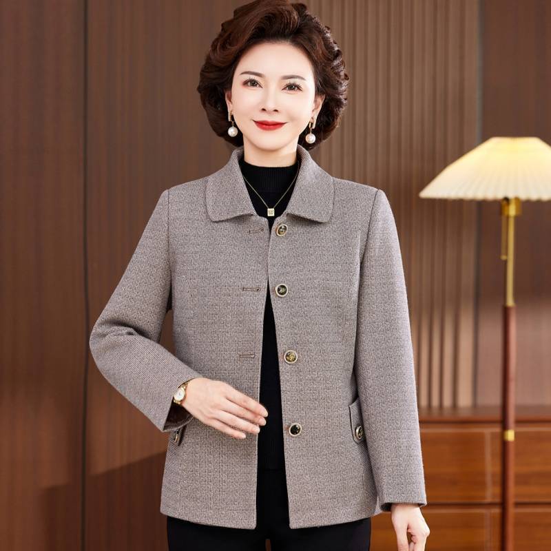 Autumn Jackets for Middle-Aged and Elderly Women, 50-60-70 Years Old, Mother's Clothing, Spring and Autumn Cardigan Tops, Grandma's Clothing, Old Lady's Clothes