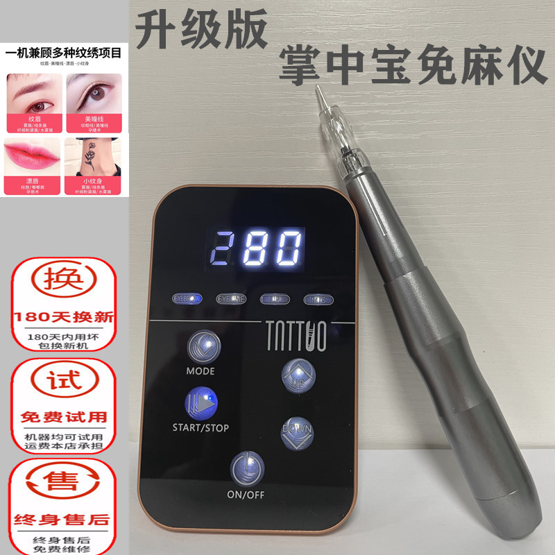 Palm-Sized Tattoo Machine for Semi-Permanent Makeup, Semi-Disposable, for Line Eyebrows, Mist Eyebrows, Lip Tattoo, and Full Disposable All-In-One