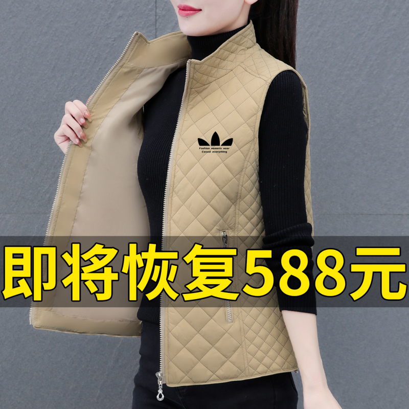 High-End Brand down Cotton Vest for Women, Autumn and Winter 2026 New Fashion Stylish Outerwear Vest Jacket