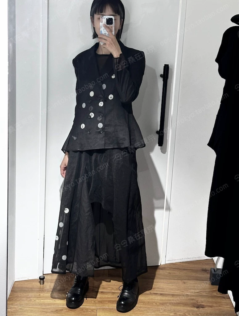 !!LOOK35 японский закупочный агент Yohji Yamamoto 24SS двубортный пиджак в горошек с западным воротником