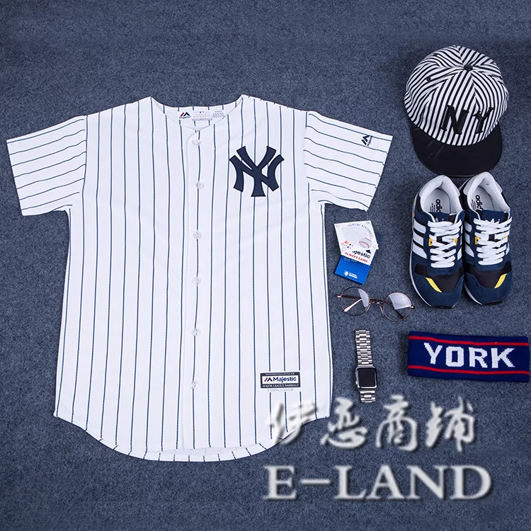 Đồng phục bóng chày New York NY Yankees Yankees Yankees trẻ em mặc cha mẹ và con mặc những người yêu thích mặc thể thao ngắn tay T-Shirt