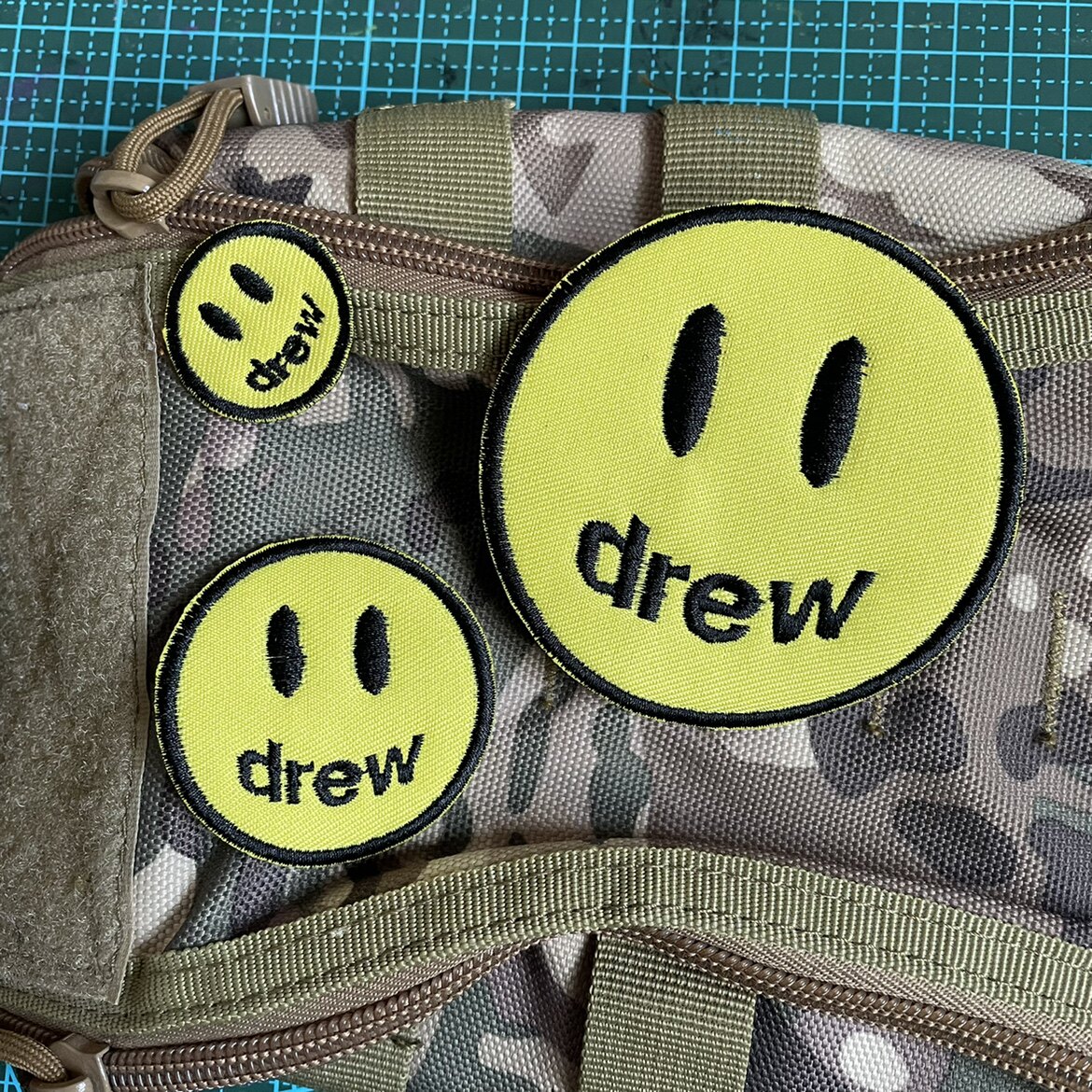 Embroidered DREWHOUSE Smiley Armband Badge Velcro Backpack Sticker Jacket Sticker Sweater Clothing Accessories