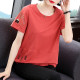 Pure cotton short-sleeved T-shirt for female mothers 2024 new style middle-aged and elderly style tops loose large size half-sleeved shirts