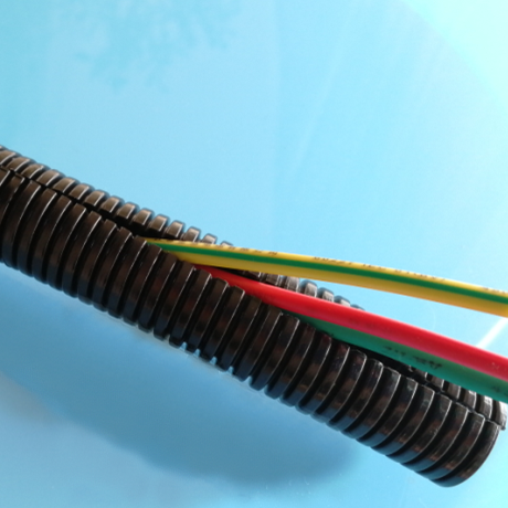 PAAD15.8 factory direct sales open nylon corrugated wire protection sleeve threading high temperature flame retardant wiring harness hose