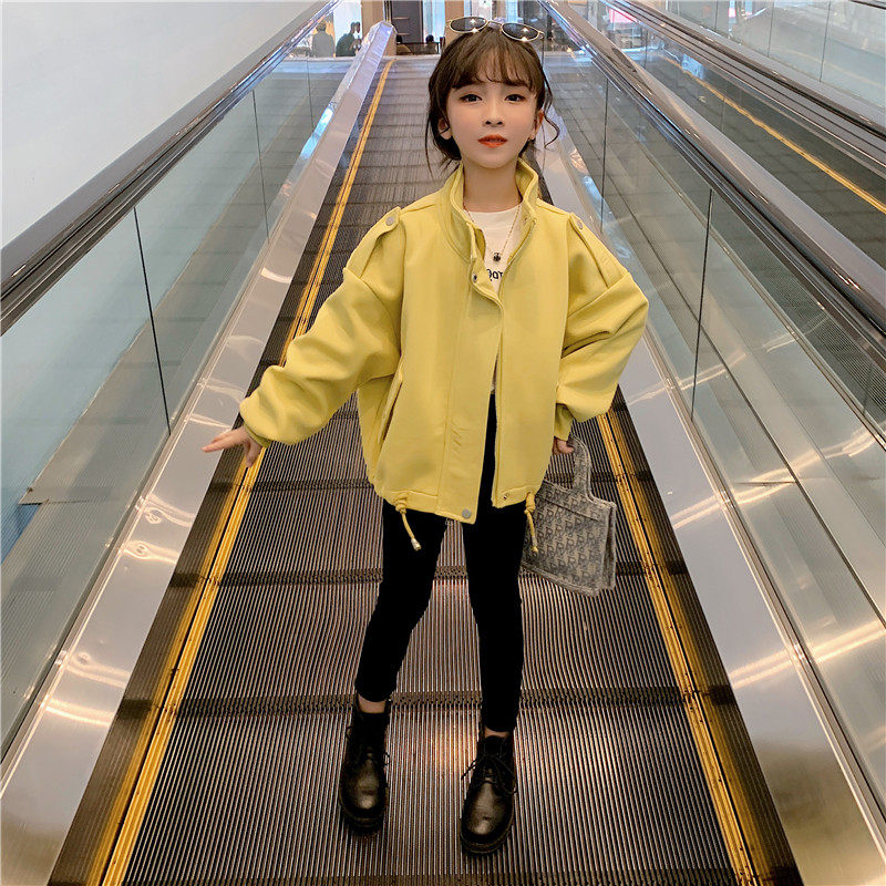 Girls' coat autumn clothing 2022 new Korean version of the trendy children's clothing children's middle and big children net red spring and autumn short jacket Western style