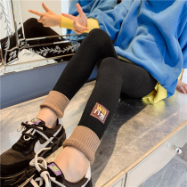 Girl Beats Bottom Pants Plus Suede Thickened Autumn Winter Children Pants Outside Wearing Childrens Winter Ocean Gas Big Child Integrated Suede Warm