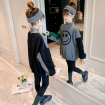 Girl Glint Thickened Necropolis Winter Medium Long Paragraph 2021 New Korean Version Big Boy Children Warm Jacket Foreign Air