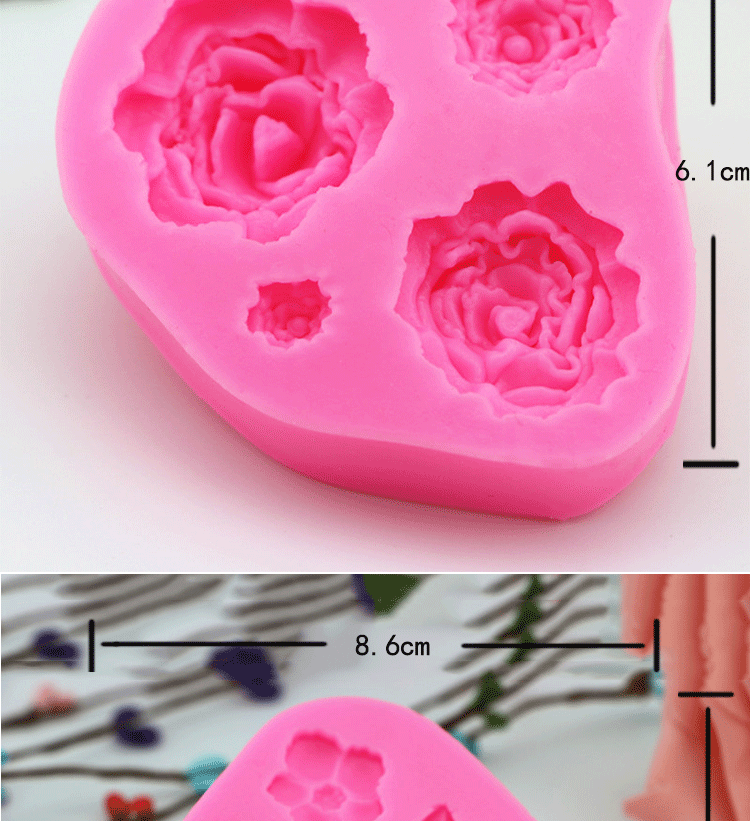 Bộ sưu tập khuôn silicon đất sét tráng miệng hoa vỏ váy macaron bánh dưới cùng chữ và số phụ kiện đất kem - Tự làm khuôn nướng khuôn kem
