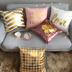 Gối nữ bằng vàng Bắc Âu đệm sofa vàng nóng sang trọng giường tựa đầu màu đỏ ôm gối không có lõi gối kèm chăn 2 trong 1 Trở lại đệm / Bolsters