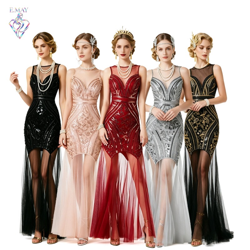1920S Sequin Evening Dress Long Dress Toast Dress New Plus Size Dress Dance Dress Party Host Mini Dress 1920S Sequin Evening Dress Long Dress Toast Dress New Plus Size Dress Dance Dress Party Host Mini Dress