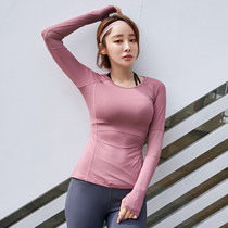 Summer style yoga suit woman long sleeve t-shirt body for morning running suit sports blouse gym running speed dry tight fit