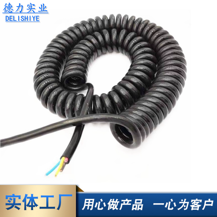 Manufacturers direct sales of the national standard copper core PU spiral line 12 core 0 3 0 5 square spring line wear resistant drawings customized