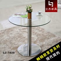 Negotiation table exhibition 4S stores on sale floor guests reception round glass table diameter 80cm height 75cm reception desk