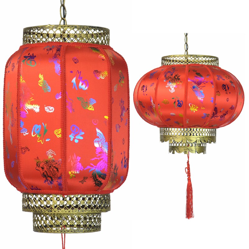 Colorful dragon and phoenix lanterns auspicious and festive wedding balcony celebration decoration festival festival hanging decoration lobby road leading palace lantern