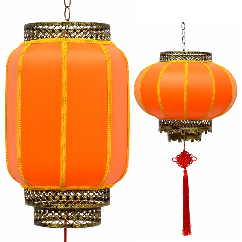 Orange Lantern Orange Orange Orange Color Outdoor Waterproof Chinese Antique Luminous Advertisement Set For Long Round Winter Melon Sheep Leather Palace Lamp