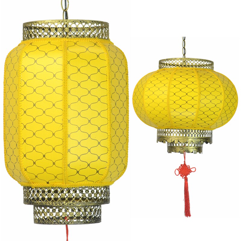 Yellow 1 Barbed Wire Lantern Fire Pot Shop Hotel Hotel Dining Hall Decoration Outdoor Waterproof Chinese Antique Chandelier