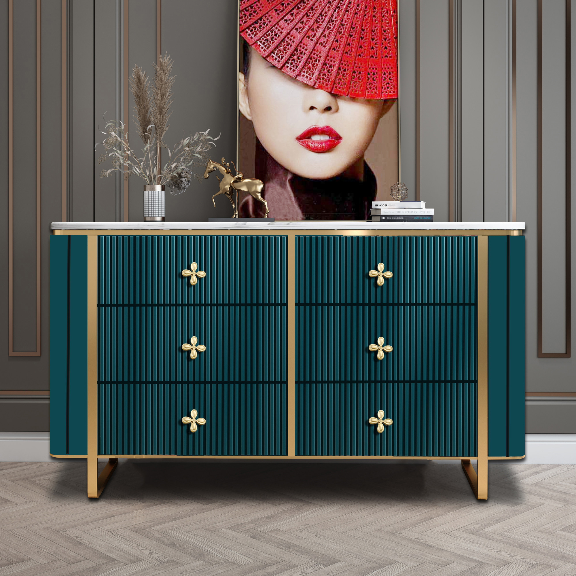 American light and luxurious bucket cabinet modern minimalist drawer containing cabinet Fancy Marble Living Room containing cabinet Five-six-closet