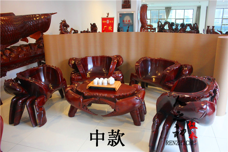 Big Crab Ghế Indonesia Iron Pear Tree Root Tea Root Root Khắc Toàn bộ Nội thất gỗ gụ Trang trí toàn bộ Gỗ Khắc Bàn trà Bàn trà - Các món ăn khao khát gốc bàn ghế gốc cây nhãn