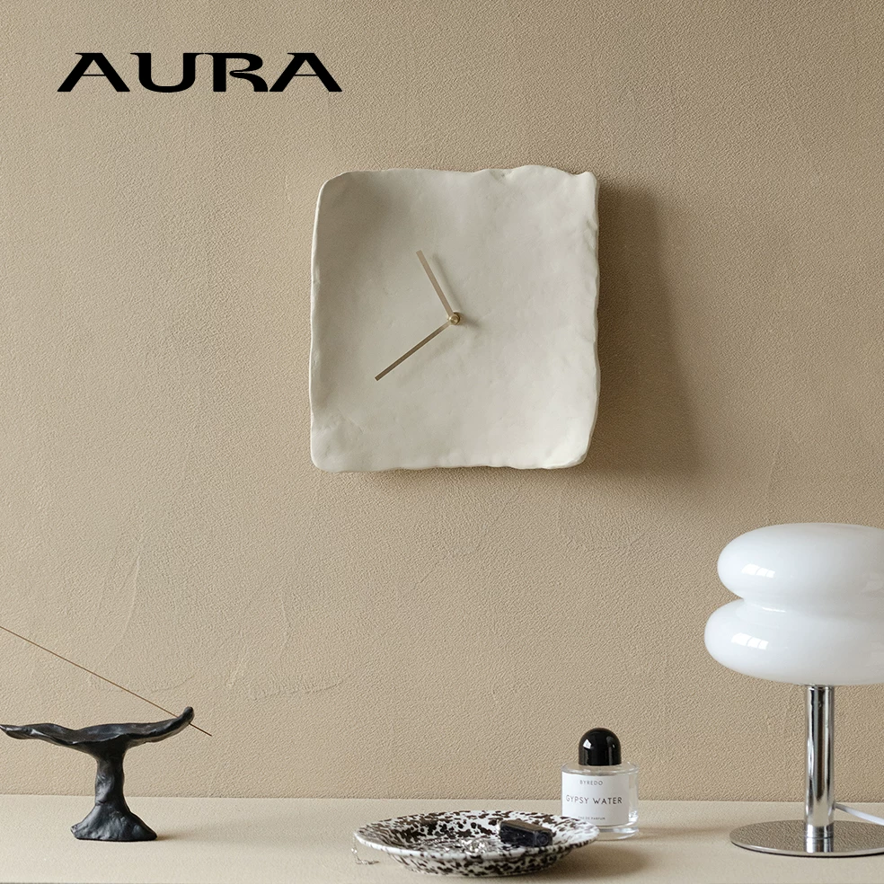 Стенные часы AURA ретро, простые настенные часы в стиле Nordic wabi-sabi, средневековый стиль творческие часы, декоративные часы с солнечным движением