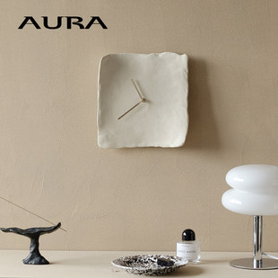 Стенные часы AURA ретро, простые настенные часы в стиле Nordic wabi-sabi, средневековый стиль творческие часы, декоративные часы с солнечным движением