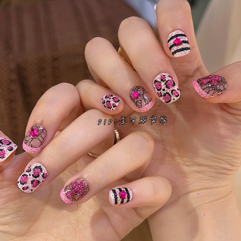 Millennial Sweetheart Wearable Nails Short Style Hot Girl Pink Cute Summer High-End Y2K Sparkling Pure Handmade Nail Art Millennial Sweetheart Wearable Nails Short Style Hot Girl Pink Cute Summer High-End Y2K Sparkling Pure Handmade Nail Art