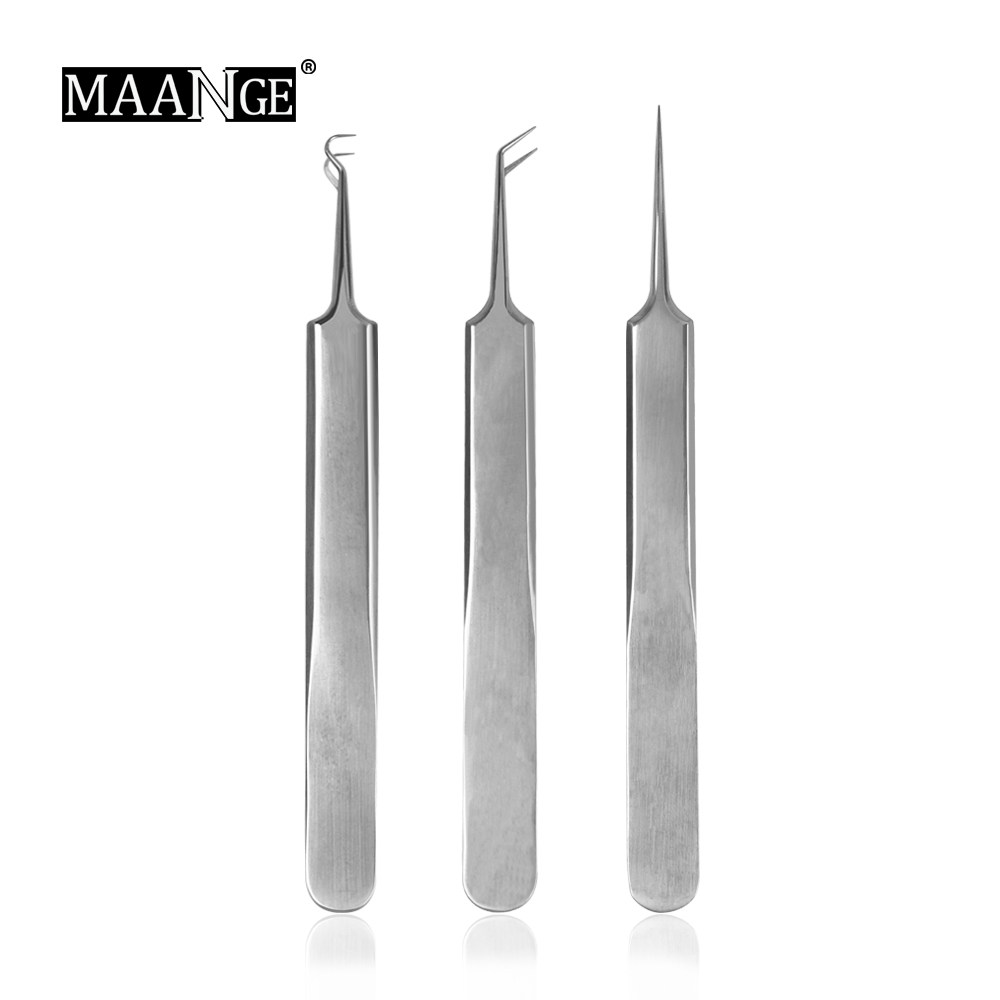 Pro Stainless Steel Acne Needle Tweezers Blackhead