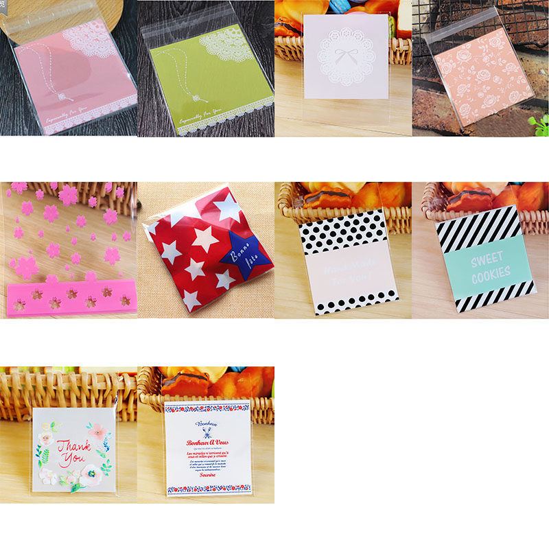 50/100 ПК Симпатичная подарочная сумка для печенья CONDY с самостоятельным клейкой для свадьбы.