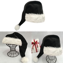 75cm Adult Black Plush Long Christmas Hat  Costume