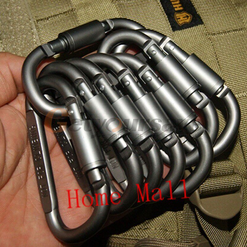 5pcs Outdoor Camping Equipment Aluminum Carabiner Hunting Eq