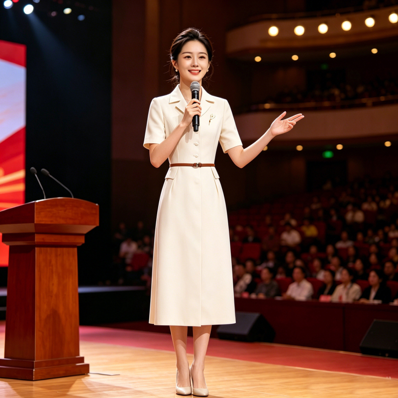 Formal Occasion Interview Suit Dress Female Teacher Professional Long Style Speech Contest Host Recitation Art Exam Attire Formal Occasion Interview Suit Dress Female Teacher Professional Long Style Speech Contest Host Recitation Art Exam Attire