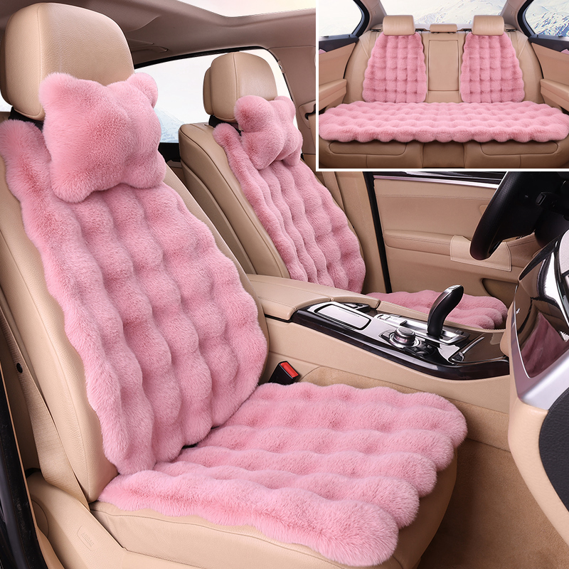 Plush Car Seat Cushion Imitation Rabbit Plush Seat Warming Cushion For  Winter