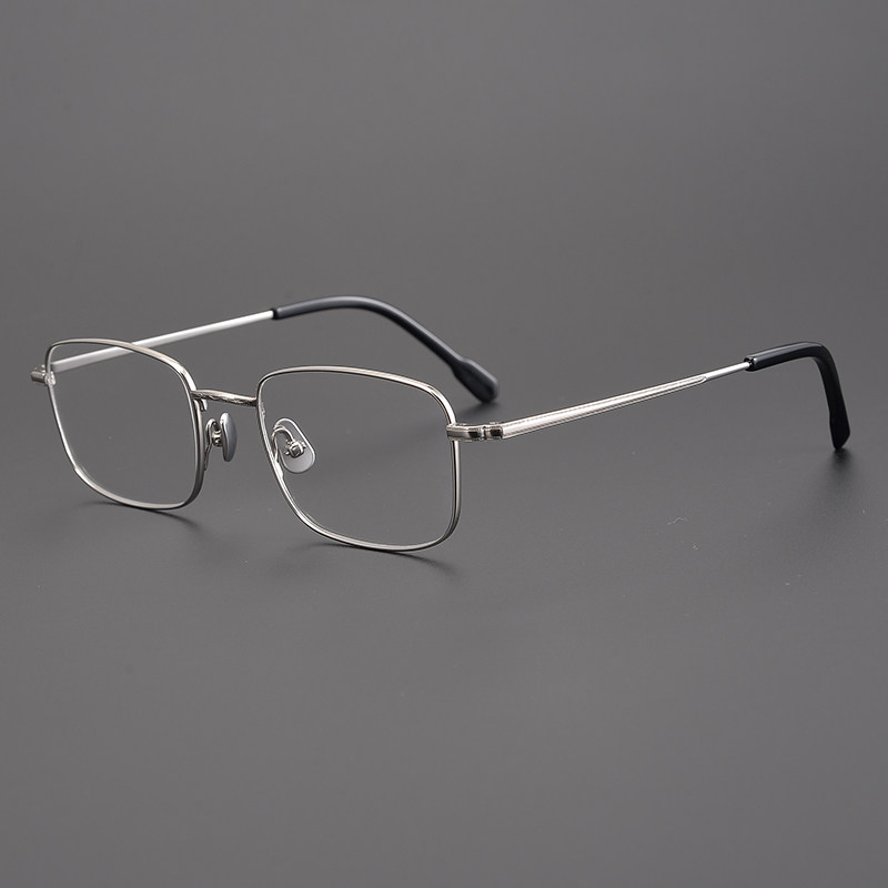 Light 8 gr Japanese simple handmade full titanium retro box spectacle frame ultralight pure titanium myopia full-frame glasses