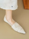 Simple and cold style wrinkled cowhide grandma shoes 2025 spring low heel inside and outside full genuine leather pointed toe mid-mouth single shoes for women