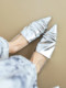 Simple and cold style wrinkled cowhide grandma shoes 2025 spring low heel inside and outside full genuine leather pointed toe mid-mouth single shoes for women